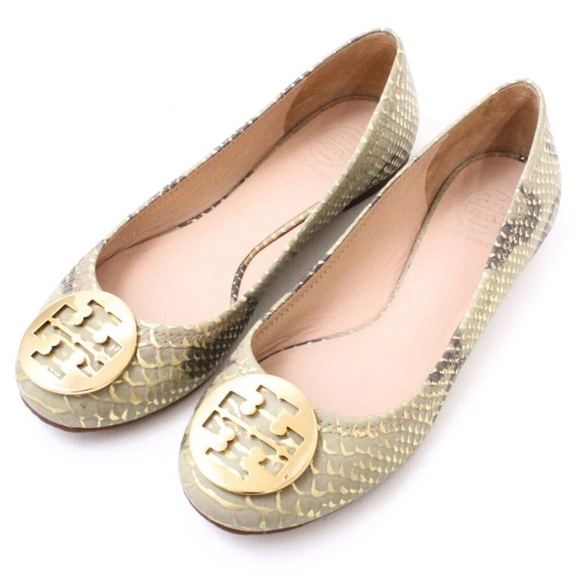 Tory Burch Reva Snake Skin Print Ballerina Flats Size 7 - Picture 11 of 11